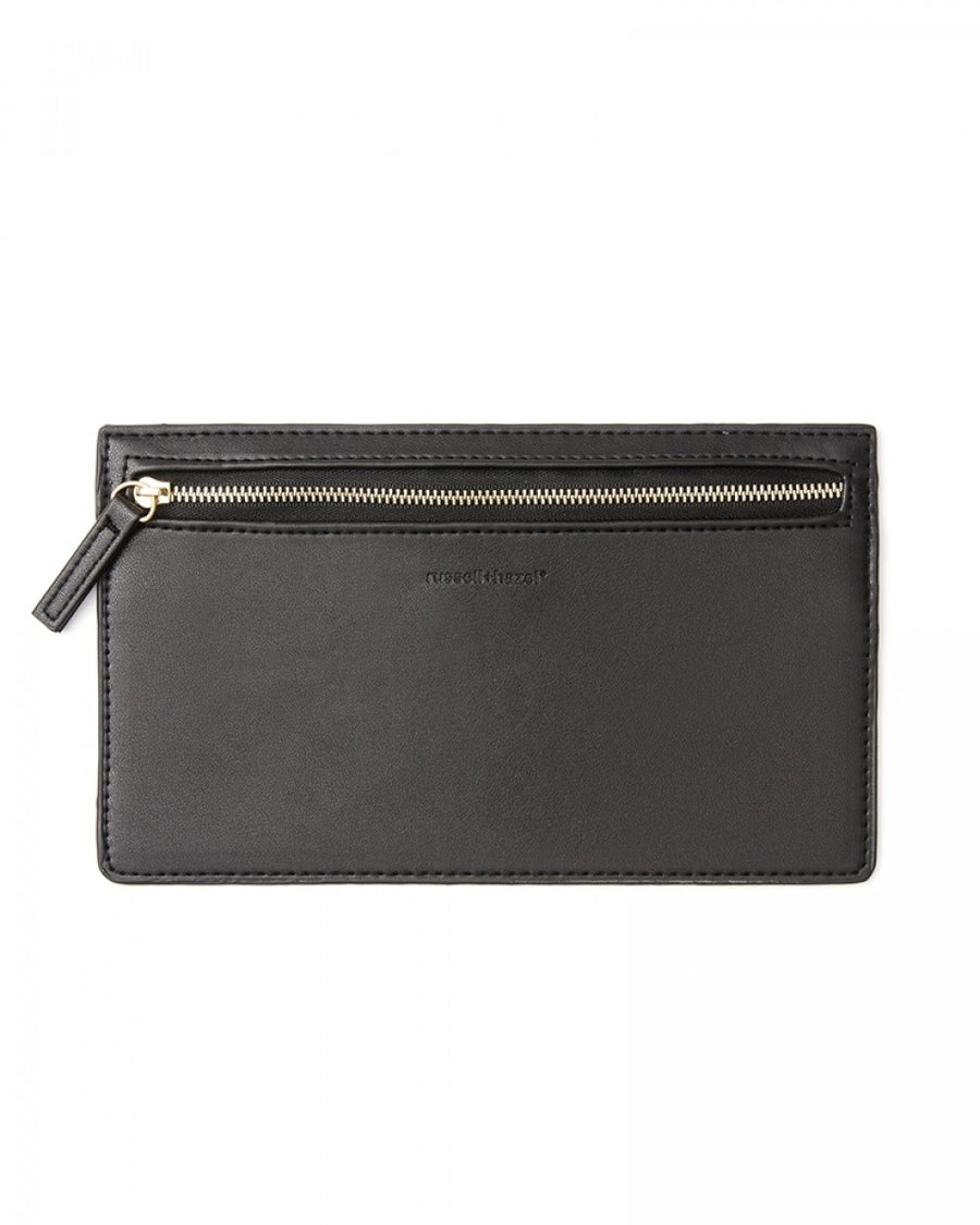 Black vegan leather pencil case