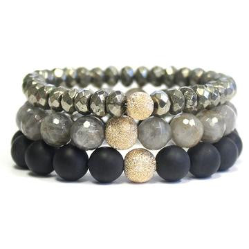 Silver Faceted Rondelle Stackable Bracelet